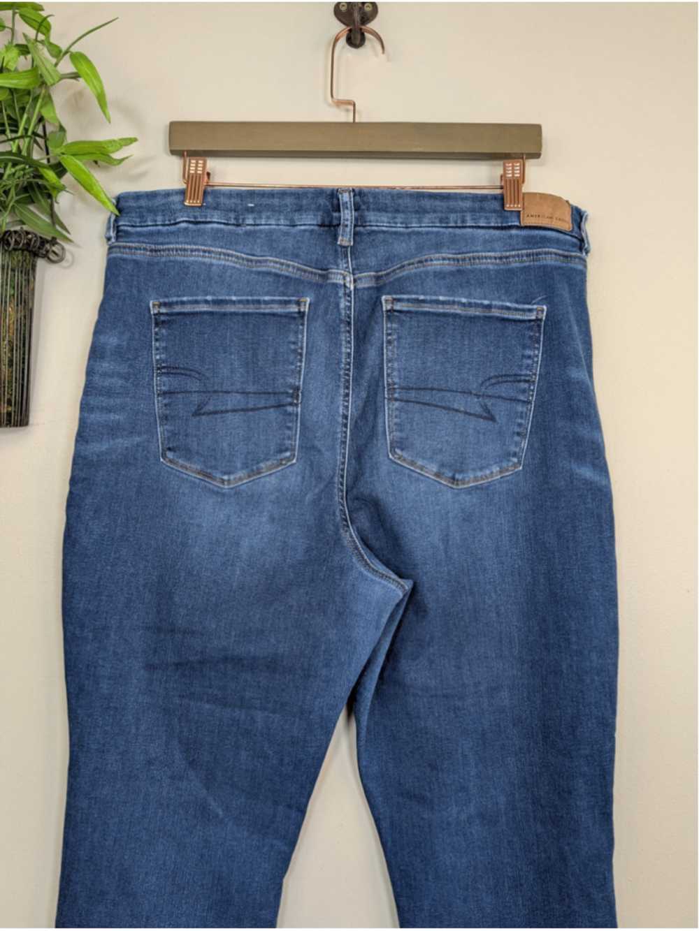 American Eagle 18 Curvy Hi Rise Skinny Jegging Jeans Next Level Stretch Dark - Picture 9 of 12
